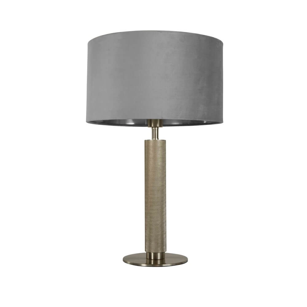 Gouden tafellamp London met grijze kap Gouden tafellamp London met grijze kap