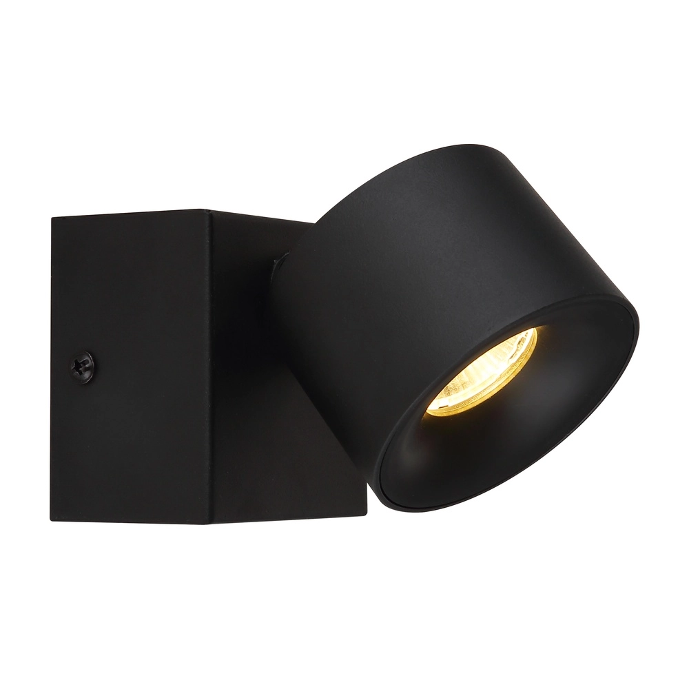 Strakke wandlamp Rae zwart