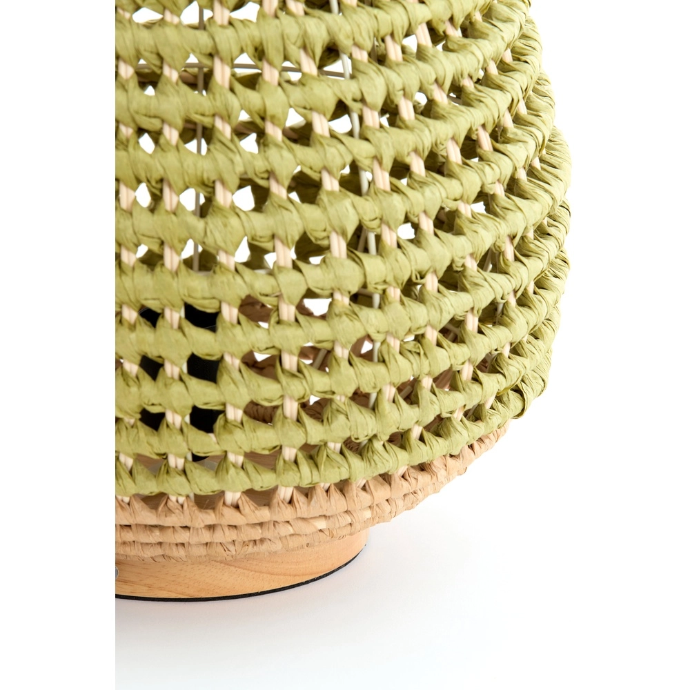 Rotan tafellamp Kalipa Ø 32cm - groen rotan Light & Living 8717807760502