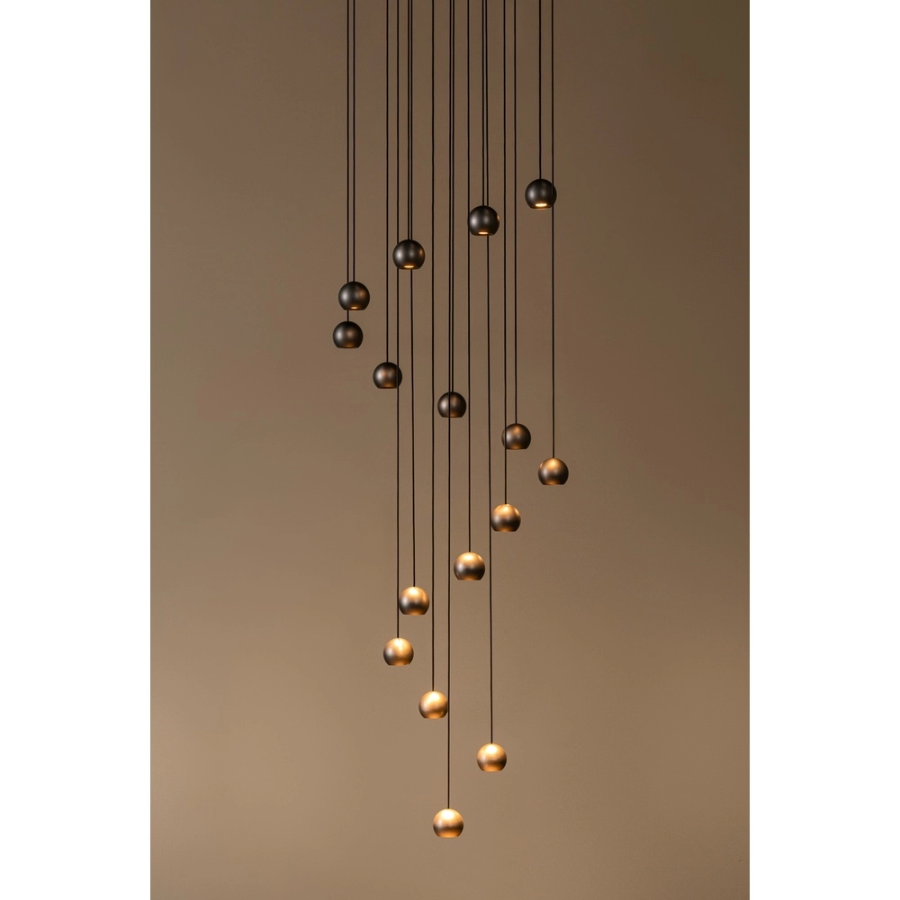 Design vide hanglamp Montana 16-lichts koffie bruin Premium by Lucide 5411212680174
