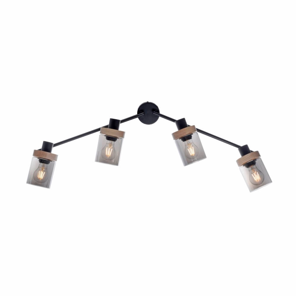 Plafondlamp Pasqual 4-lichts zwart Just Light 4043689986124