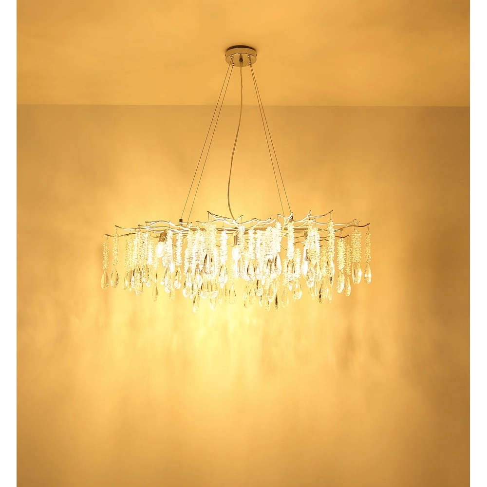Hanglamp Kinga zilvergrijs 100cm Globo 9007371567003