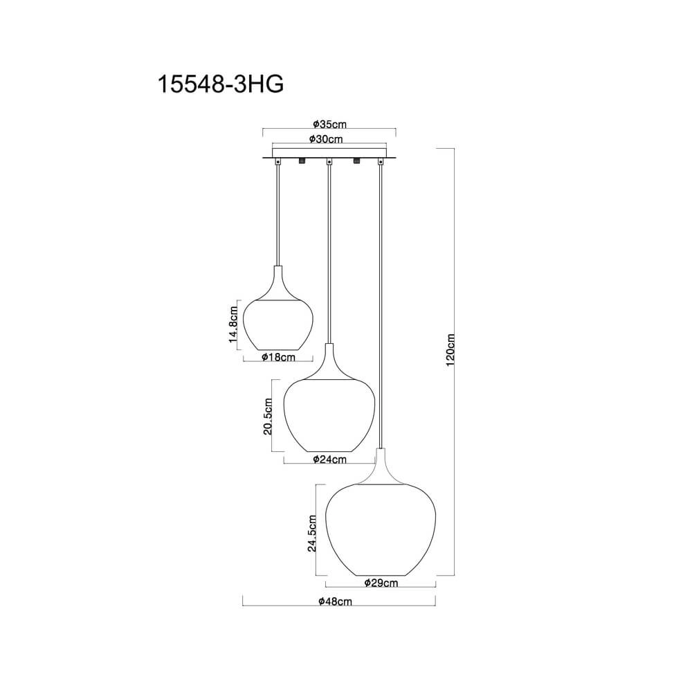 Zwarte hanglamp Maxy met rood glas Ø 48cm Globo 9007371459971