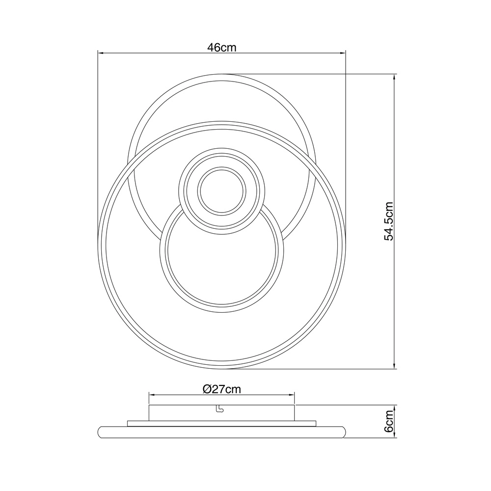 Design plafondlamp Roderick wit rond 3000-6000K Globo 9007371408528