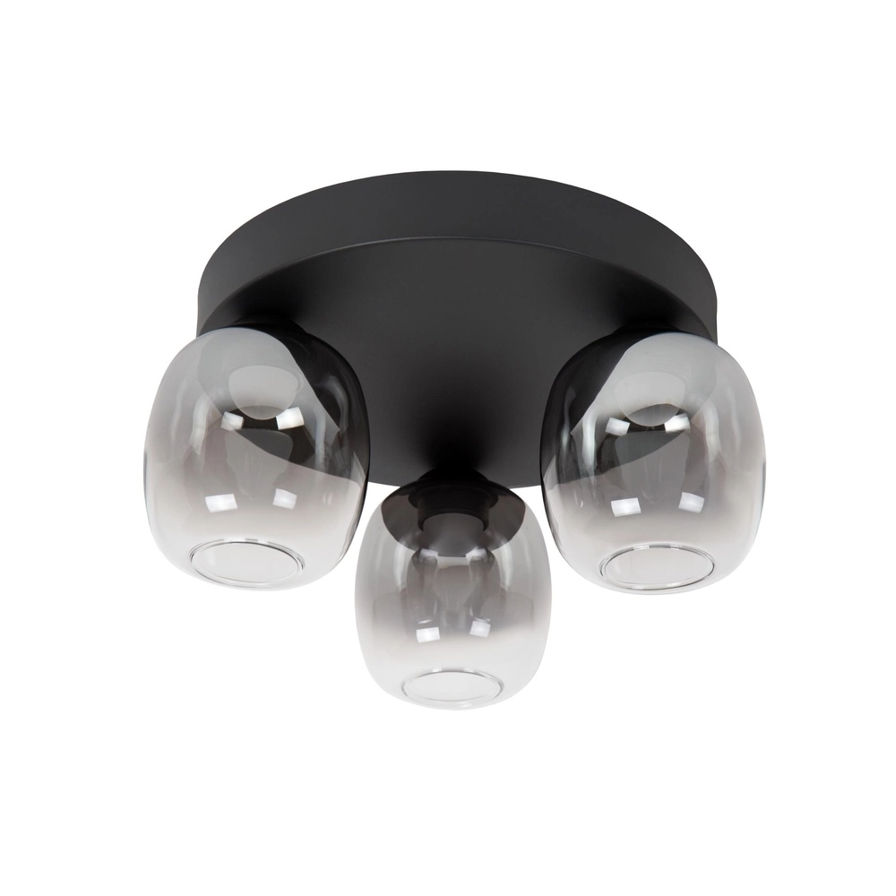 3-lichts plafondlamp Tamino zwart