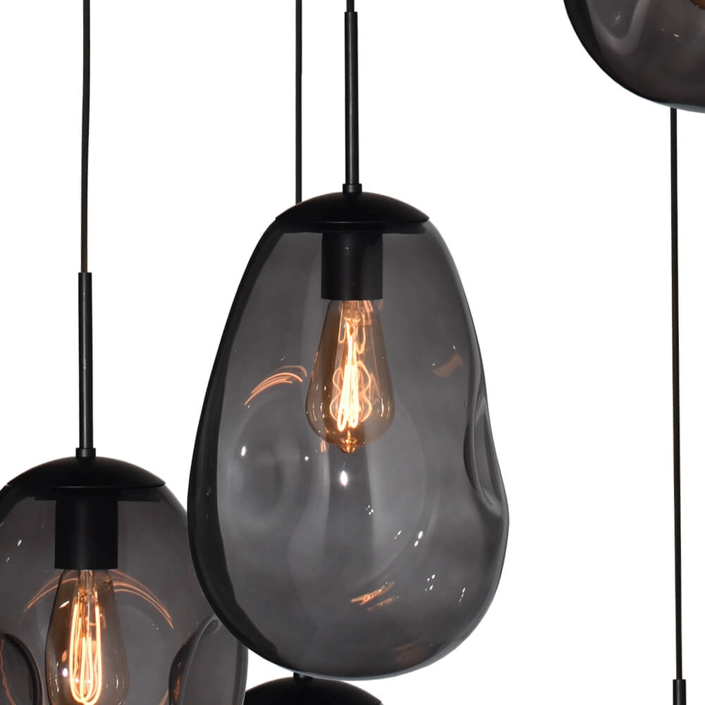 Vide hanglamp Lava 5x smoke glas Masterlight 8718121284323