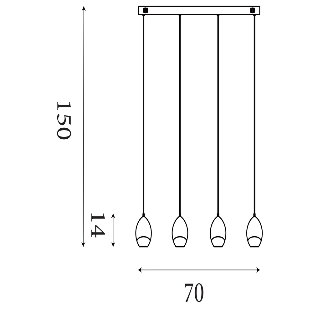 Design hanglamp Seeds 4-lichts Searchlight 5053423300535