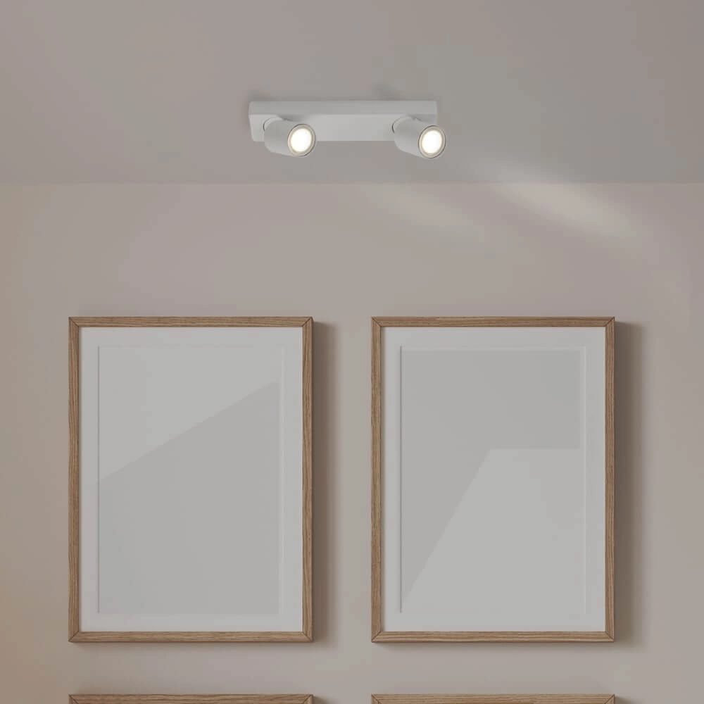 Plafondlamp Moon 2 rechthoekig wit Lyora