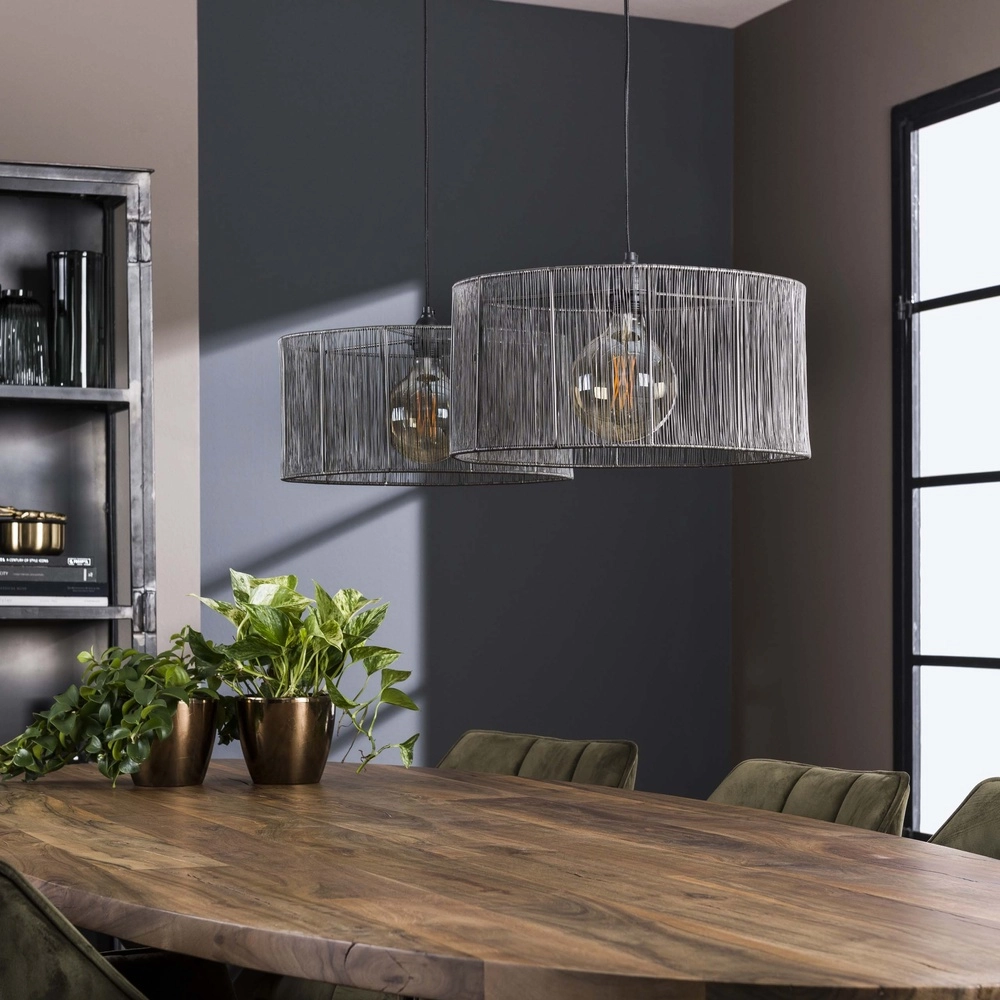 Metalen draad hanglamp Stringshade Ø 41cm - 2-lichts Lyora 8716803511477