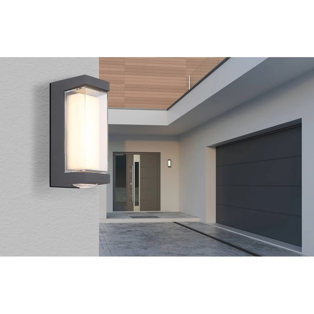 Design wandlamp Plixon antraciet rechthoek Globo 9007371455430