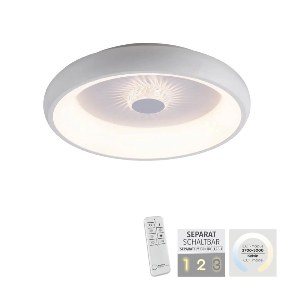 Ronde plafondlamp Vertigo wit Ø 46,5cm Just Light 4043689994709