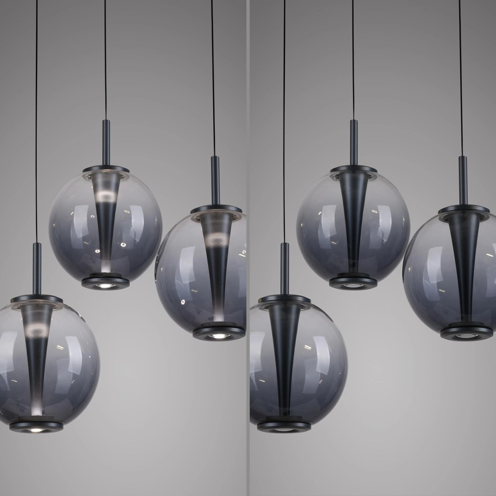 Vide hanglamp Pure E-Infinty mystic grey met smoke glas Paul Neuhaus 4012248398173