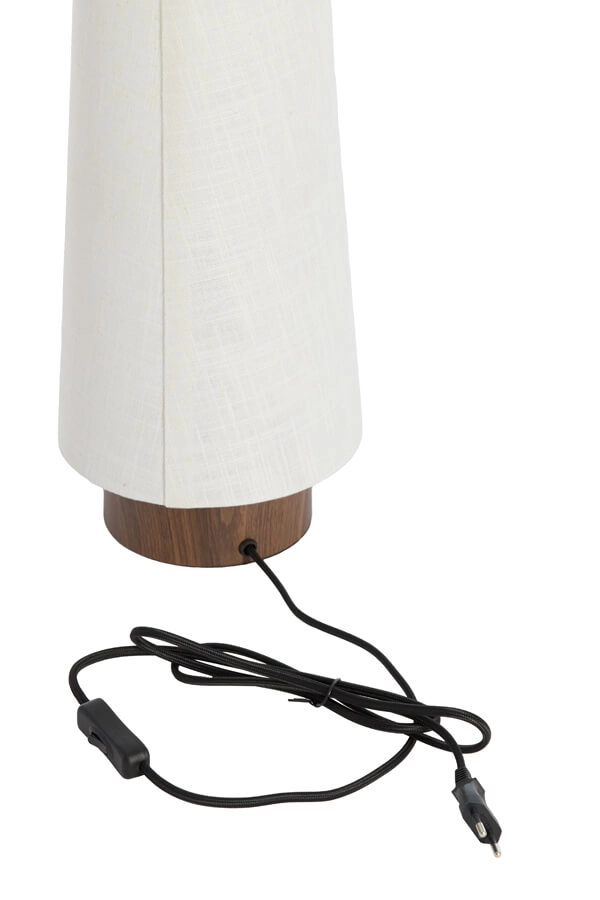 Tafellamp wit Howie met donker hout Ø 15cm Light & Living 8717807759360
