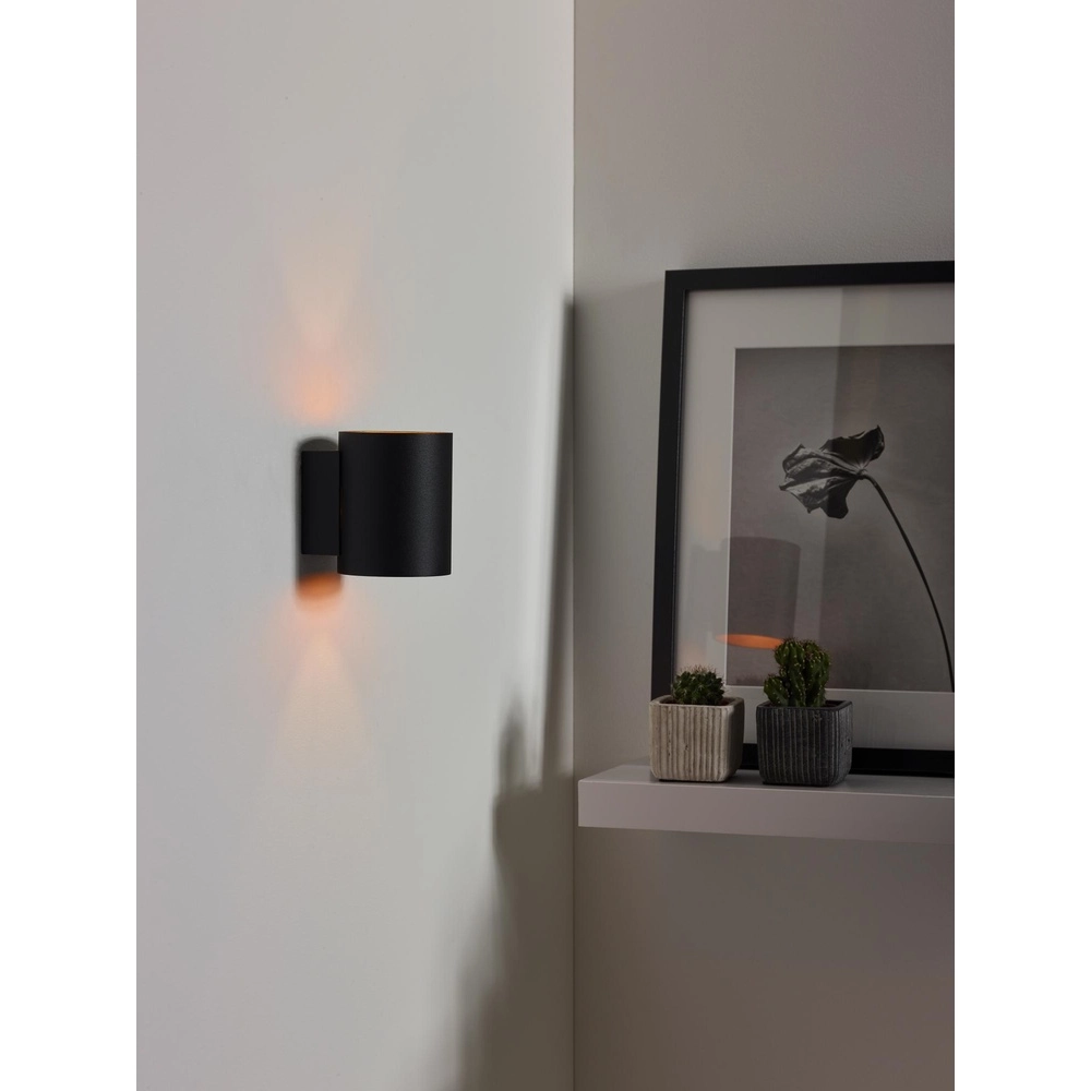 Wandlamp Xera Ø 8cm zwart Lucide 5411212233646