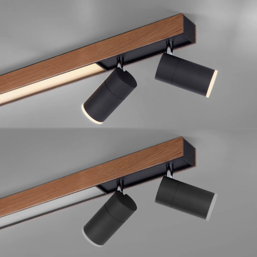 Strakke plafondlamp Pure Lines Spot hout Paul Neuhaus 4012248374566