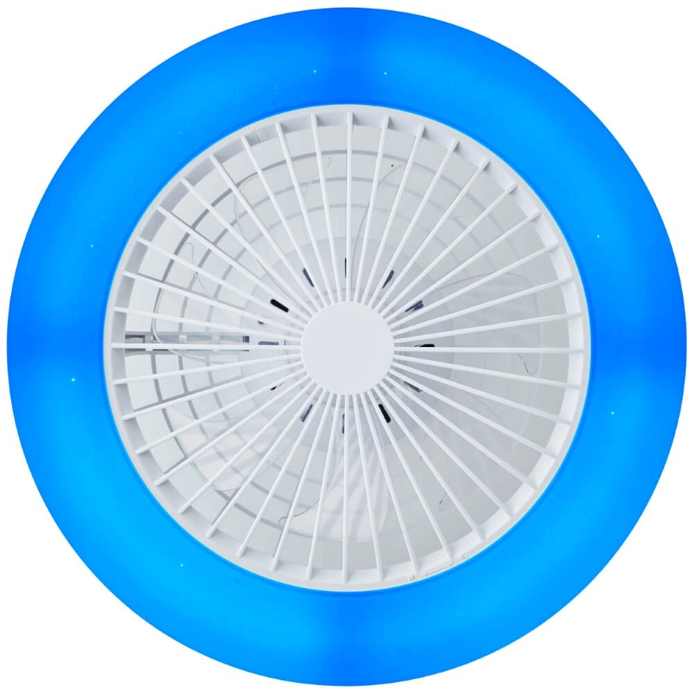 Witte ventilator Salerno met RGB functie Brilliant 4004353433238