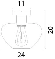 Plafondlamp Genua bruin met goud glas Ø 24cm Masterlight 8718121357232
