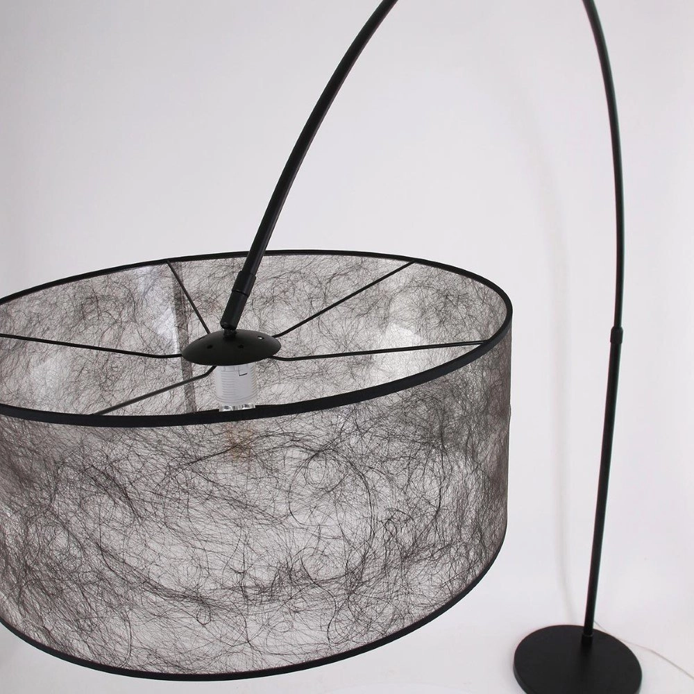 Booglamp Stresa zwart met sizoflor lampenkap Steinhauer 8712746106671