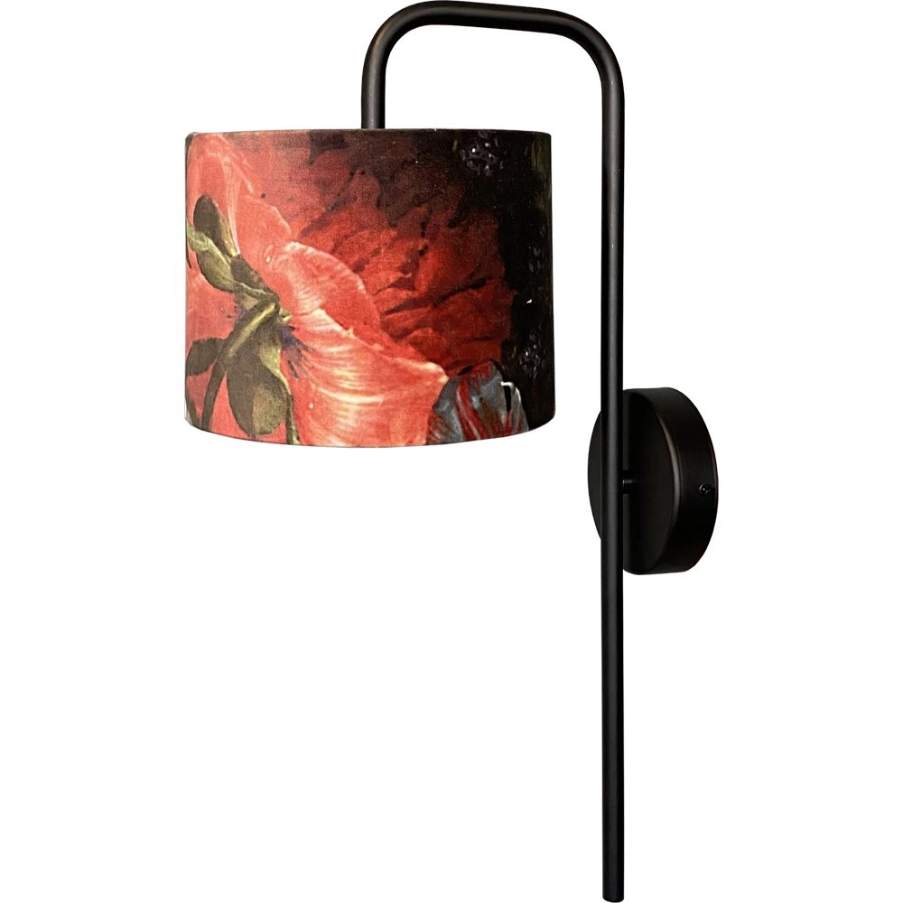 Zwarte wandlamp Venus met Flower lampenkap Zwarte wandlamp Venus met Flower lampenkap
