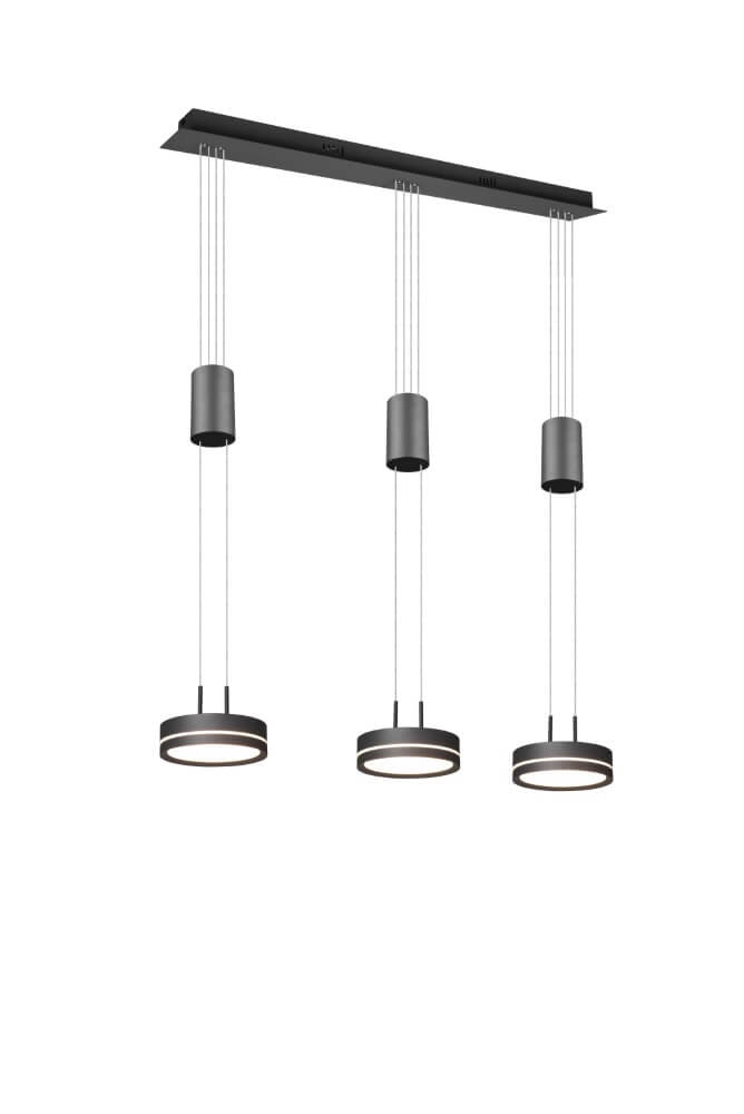 Hanglamp Franklin 3-lichts zwart Trio 4017807510089