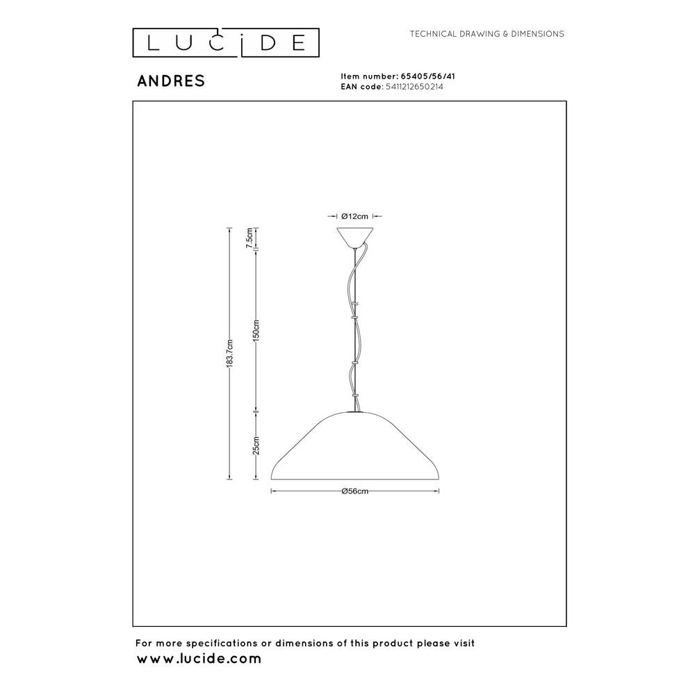 Hanglamp Andres taupe Ø 56cm Lucide Vibes 5411212650214