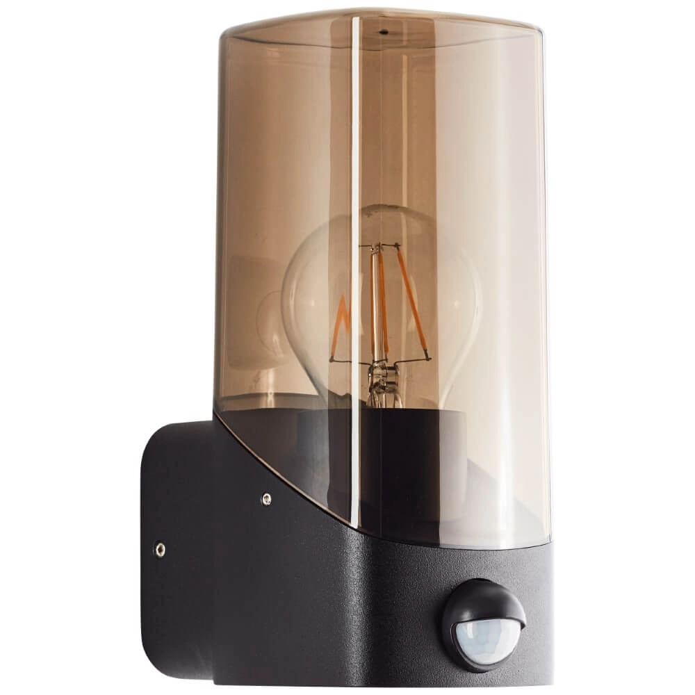 Zwarte wandlamp Minou met sensor Brilliant 4004353435805