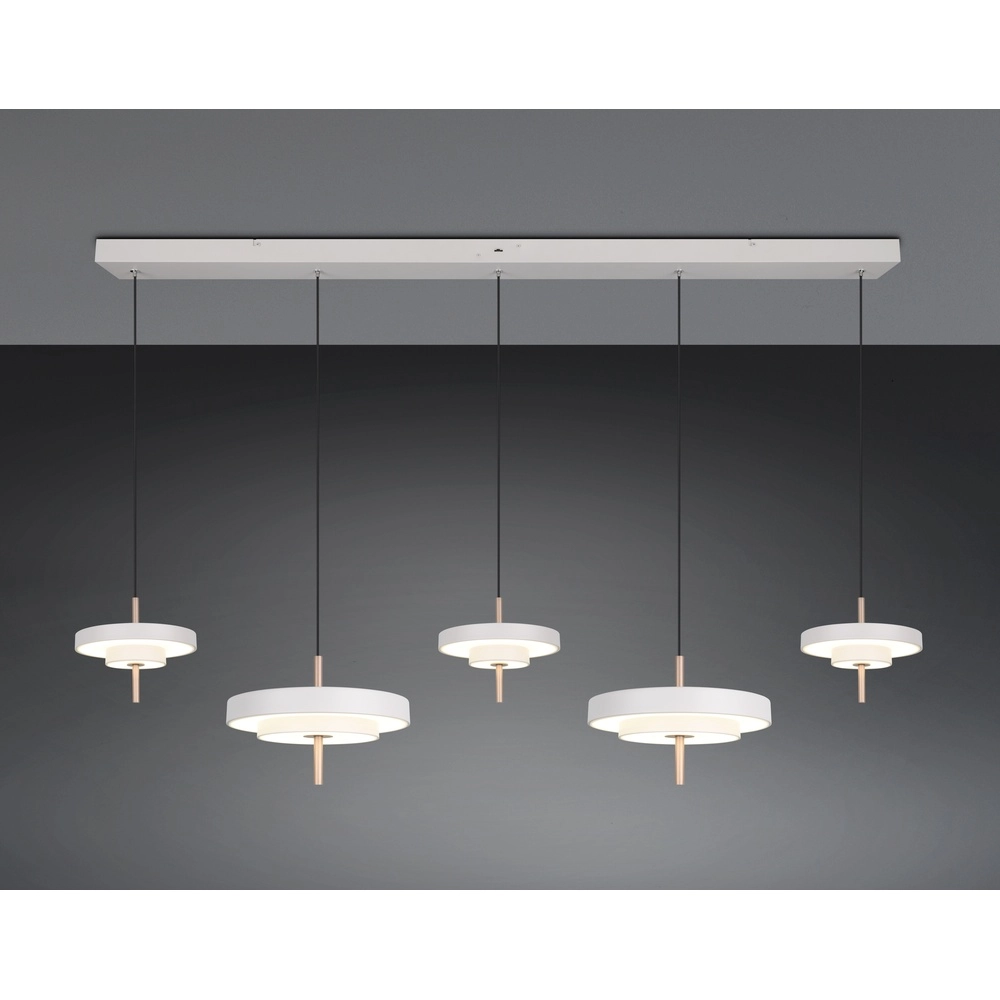 5-lichts hanglamp Keaton wit Trio 4017807655544
