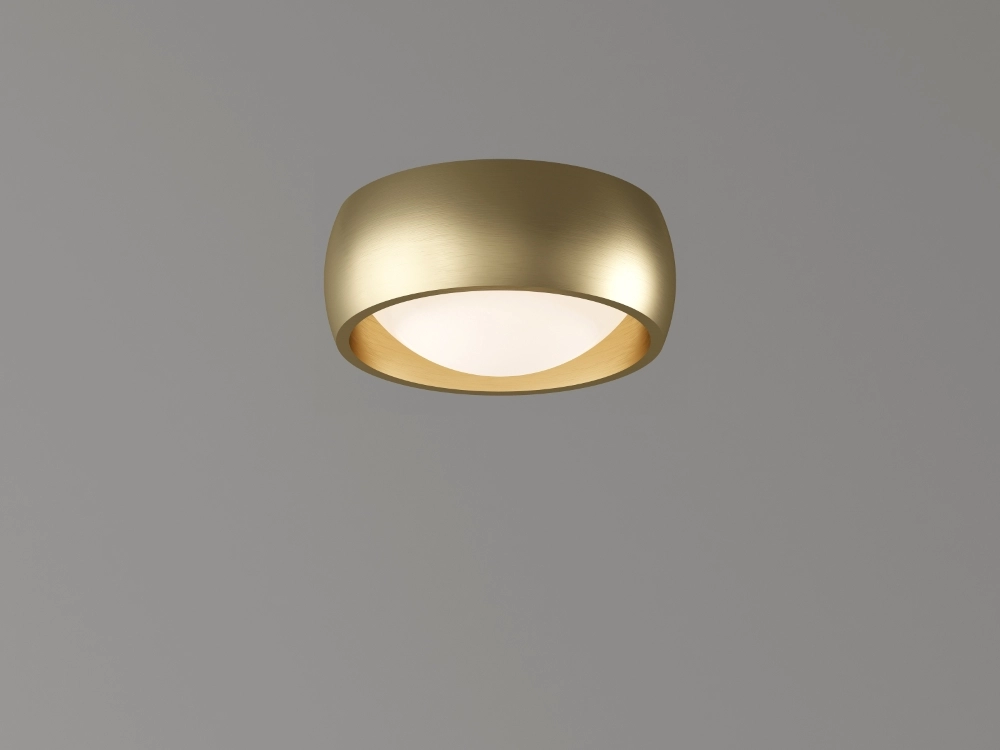 Strakke plafondlamp Montana Ø15cm - Goud geborsteld