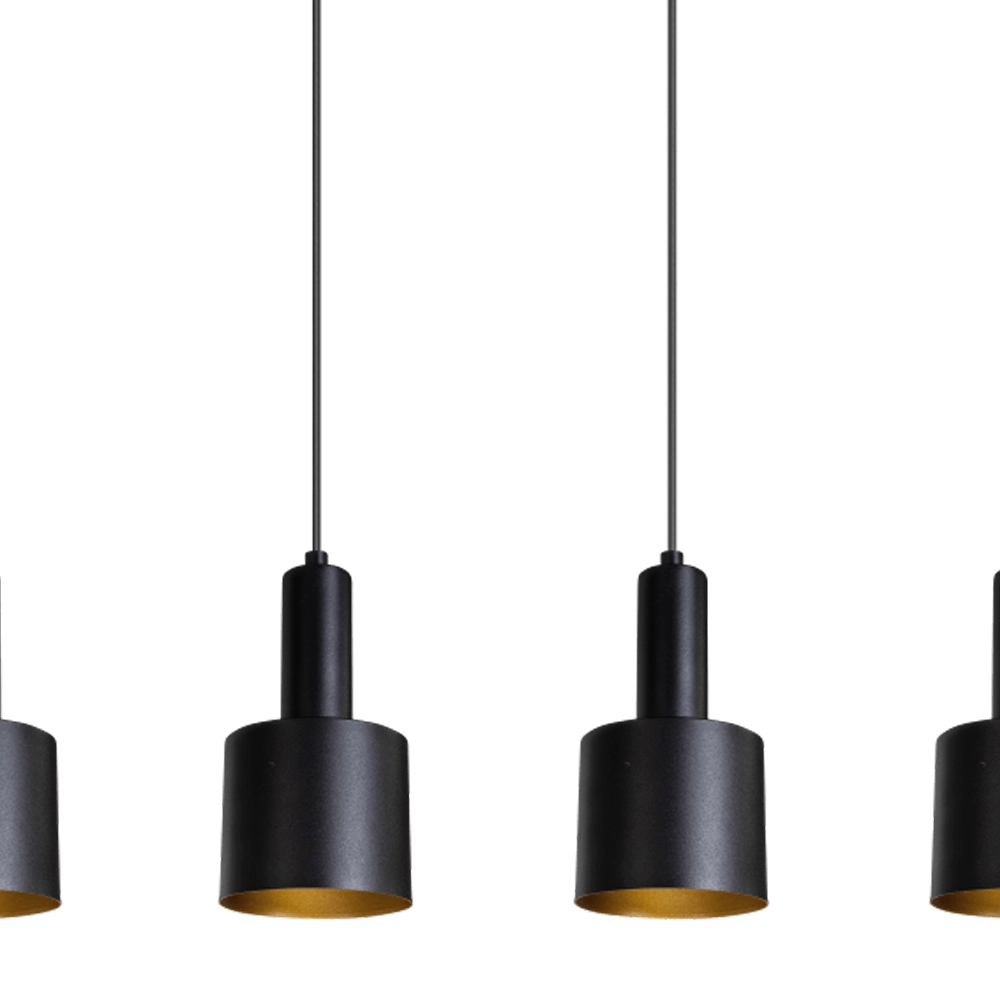 Zwarte hanglamp Sledge 5-lichts zwart met goud ETH 8720195300922