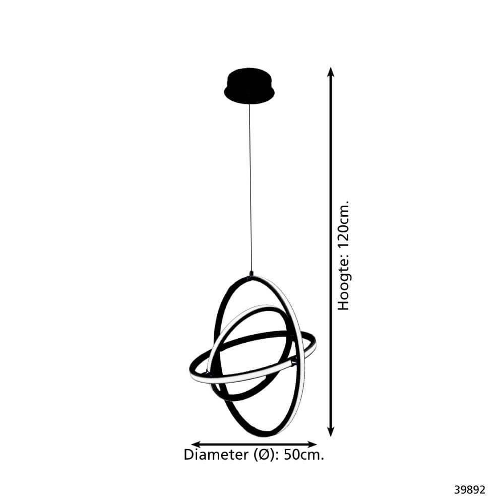 Zwarte hanglamp Retornio Ø 50cm Stars of Light 9002759398927