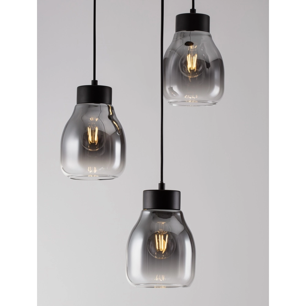 Hanglamp Blacu 3-lichts zwart rond Lyora 5212017447487