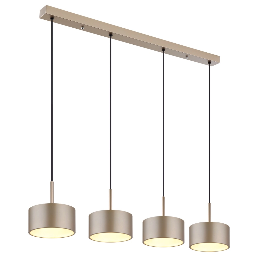 4-lichts hanglamp Raymond zwart met champagne