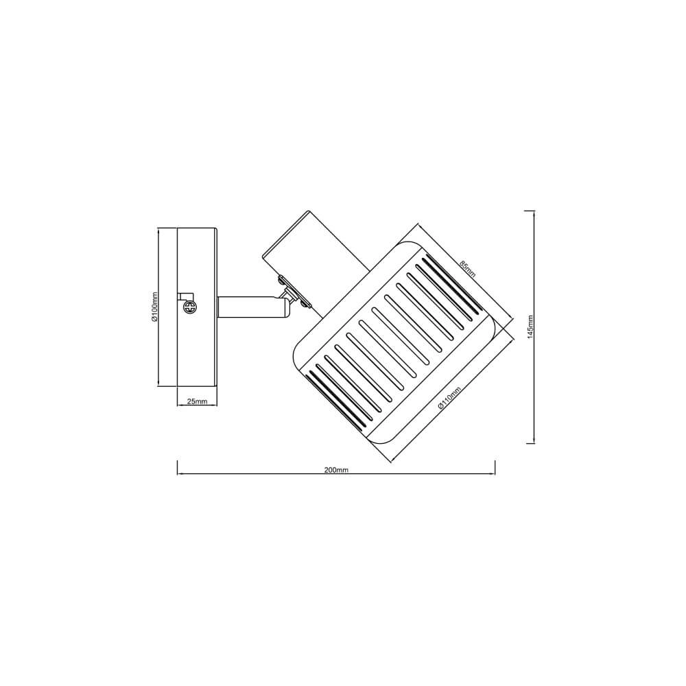 Zwarte wandlamp Tyas zwart met goud Brilliant 4004353424311