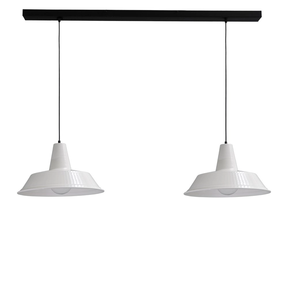 Retro witte eettafellamp Industria 2x45 Retro witte eettafellamp Industria 2x45