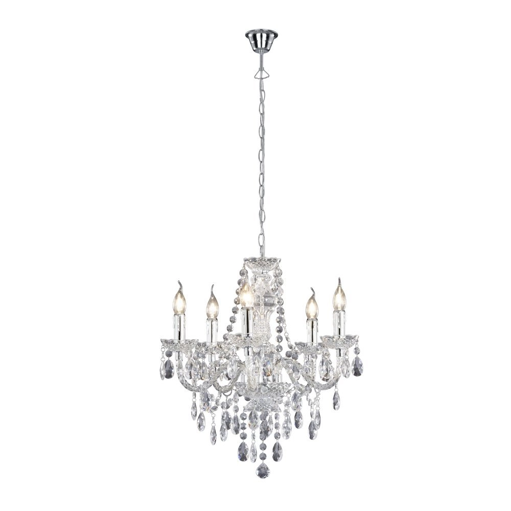 Kroonluchter Luster Crystal 52cm 5-lichts grijs Kroonluchter Luster Crystal 52cm 5-lichts grijs