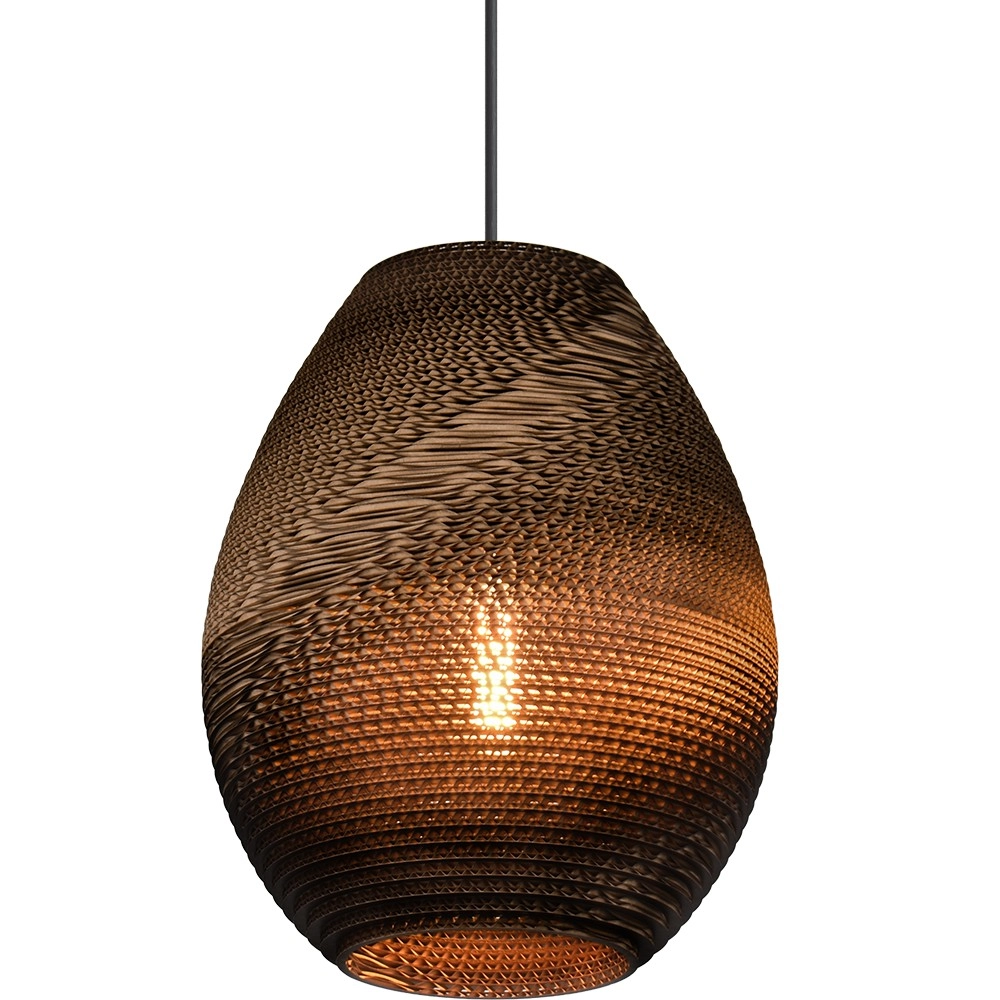 1-lichts hanglamp Carta Pineapple Think-paper cacao Ø 29cm Masterlight 8718121437552