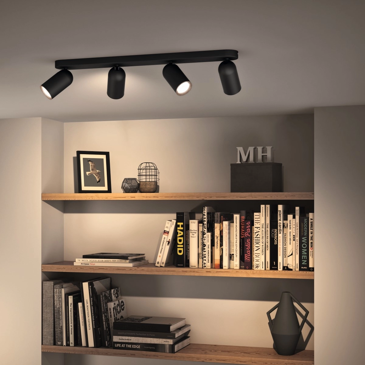 Spotlamp Pongee 4-lichts zwart Philips 8718696164877