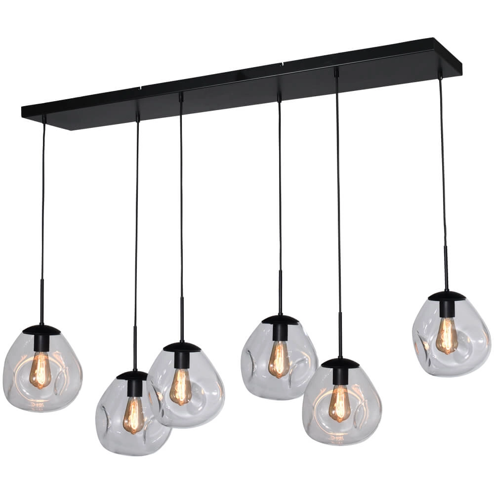 Hanglamp Lava 6x helder glas Ø 24cm