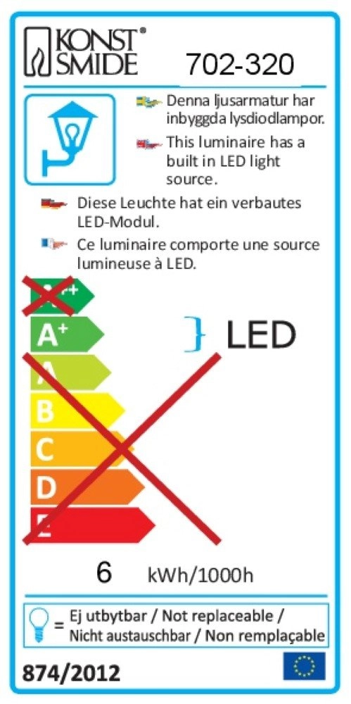 Staande buitenlamp Mode 111cm zinkgrijs KonstSmide 7318307023206
