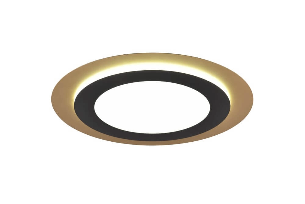 Ronde design plafondlamp Morgan zwart met goud Trio 4017807574425