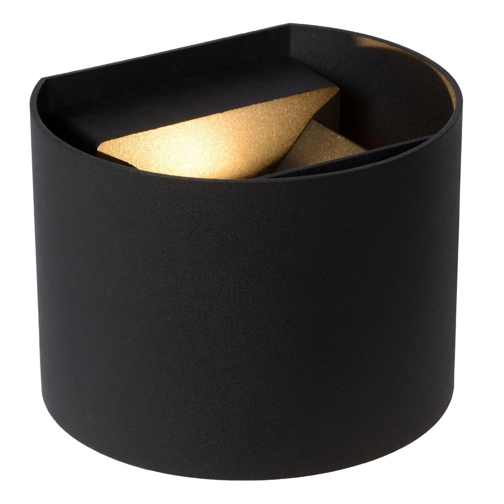 Vierkante wandspot Axi 2 x 3,5W IP54 zwart