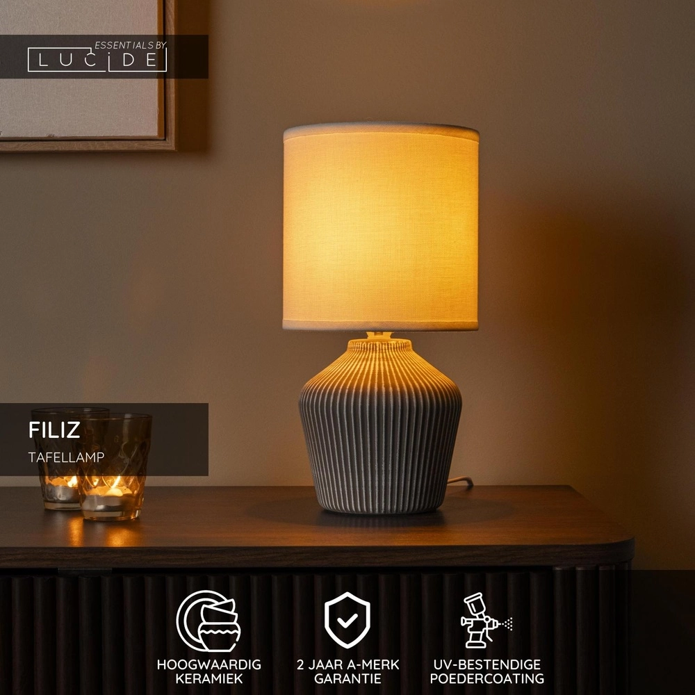 Prachtige schemerlamp Filiz Ø 16cm taupe Lucide 5411212470355