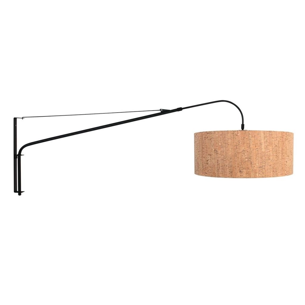 Zwarte wandlamp Elegant Classy met kurk kap Ø50cm