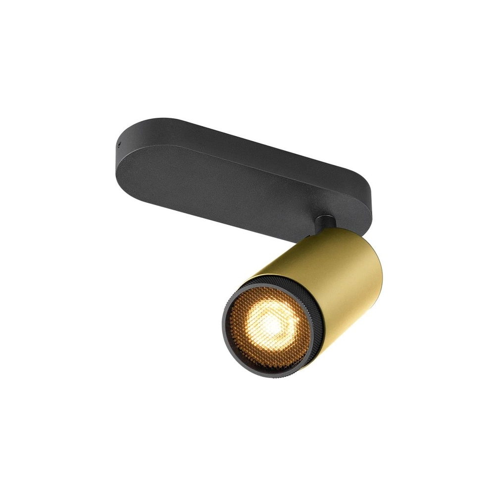 Opbouwspot Grip! L goud met zwarte ring