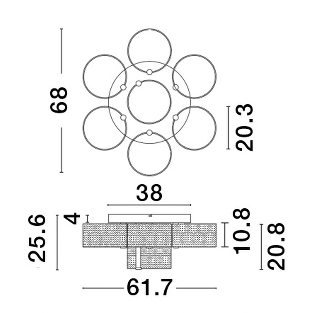 Design ceiling lamp Gatlin gold Ø 68cm Lyora 5212017433510