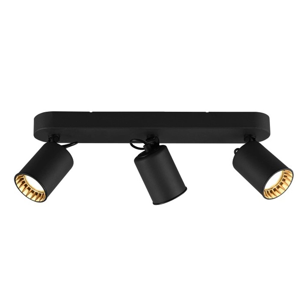 Zwarte plafondlamp Pago met 3 spots Trio 4017807408263