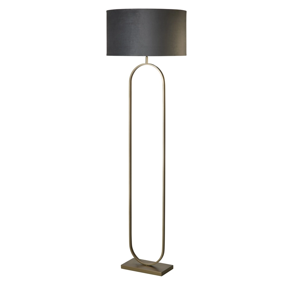 Vloerlamp Modish brons met donker grijze kap Vloerlamp Modish brons met donker grijze kap
