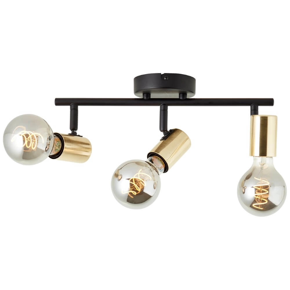 Zwart met gouden plafondlamp Kerry 3-lichts Brilliant 4004353409042