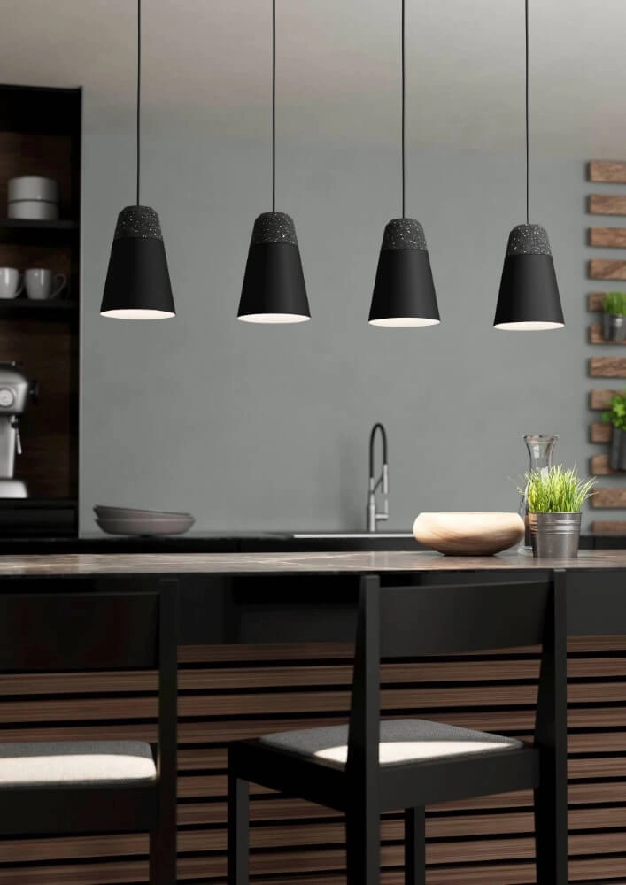 Zwarte 4-lichts hanglamp Canterras Eglo 9002759995454