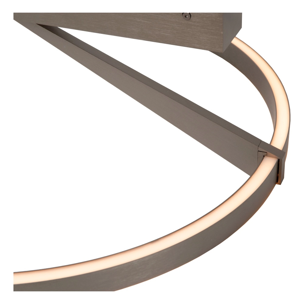 Design plafondlamp Applause Ø 60cm - geborsteld staal - met afstandsbediening Premium by Lucide 5411212221803